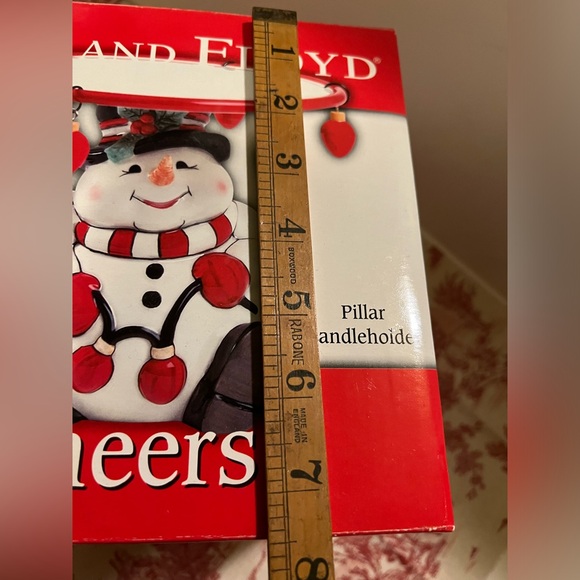 FITZ & FLOYD CHEERS PILLAR CANDLE HOLDER. - Picture 13 of 13